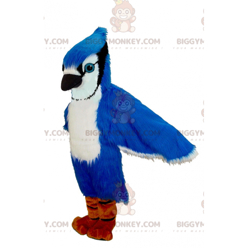 Costume mascotte BIGGYMONKEY™ Blue Jay White e Black Blue Bird