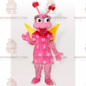 BIGGYMONKEY™ Costume da mascotte con mosca rosa e vestito