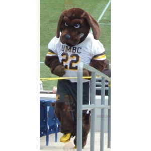Kostým maskota hnědého psa BIGGYMONKEY™ ve sportovním oblečení