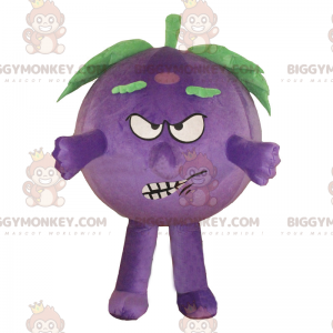Wütendes Gesicht Blueberry BIGGYMONKEY™ Maskottchen-Kostüm -