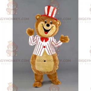 Costume de mascotte BIGGYMONKEY™ de nounours avec chapeau et