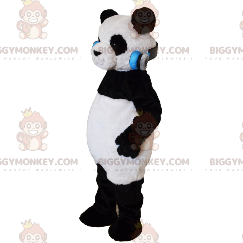 Panda BIGGYMONKEY™ maskotkostume med hovedtelefoner -