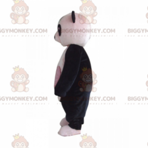 Disfraz de mascota BIGGYMONKEY™ de panda con un corazón rosa en