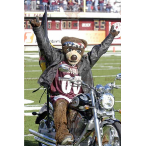 Brown Bear BIGGYMONKEY™ Mascot Costume With Bandana And Sports
