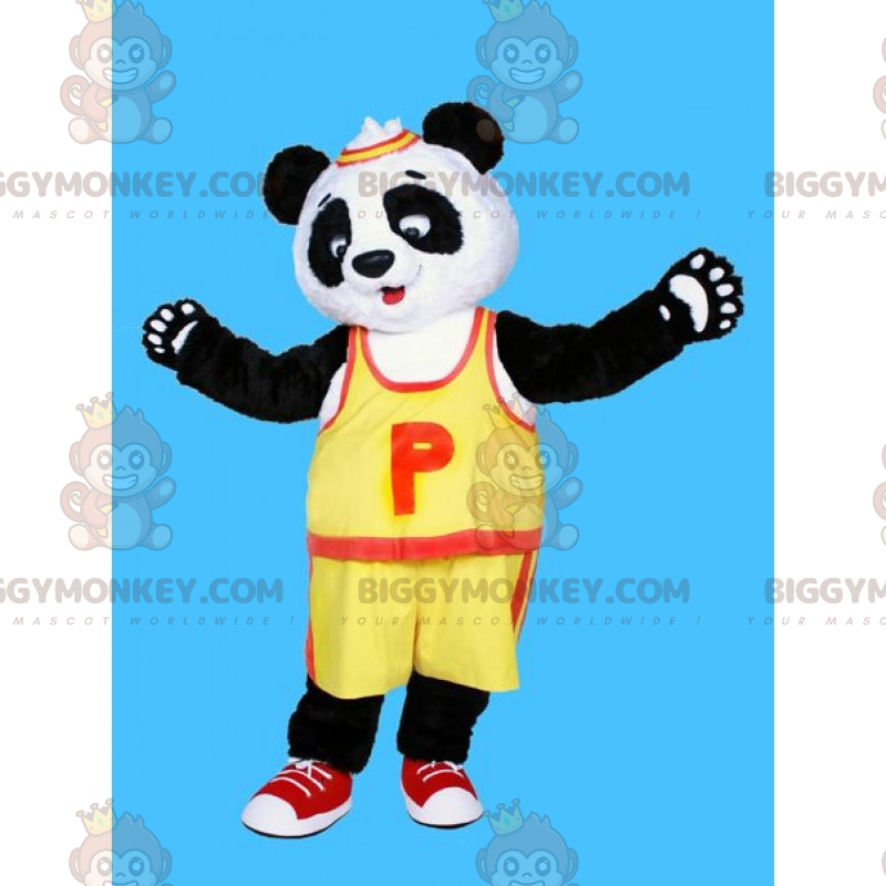 BIGGYMONKEY™ Costume da mascotte panda in completo da basket -