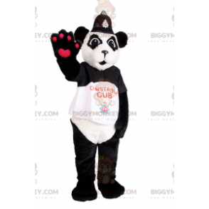 BIGGYMONKEY™ Panda-maskotkostume i politimandstøj -