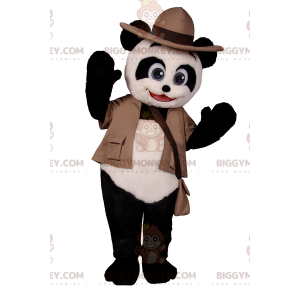 BIGGYMONKEY™ Panda-mascottekostuum in Explorer-outfit -