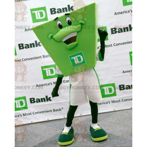 Zeer lachende TD Bank Green Man BIGGYMONKEY™ mascottekostuum -