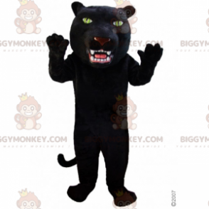 Panther BIGGYMONKEY™ maskottiasu isolla päällä - Biggymonkey.com