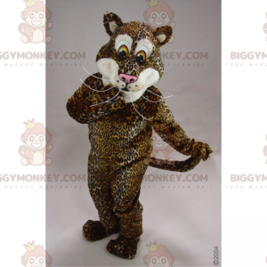 Traje de mascote de pantera BIGGYMONKEY™ com bigodes longos –