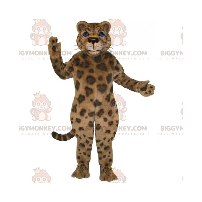 Costume de mascotte BIGGYMONKEY™ de panthère avec yeux bleus -