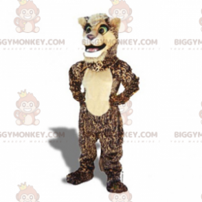 Bruine en bruine panter BIGGYMONKEY™ mascottekostuum -