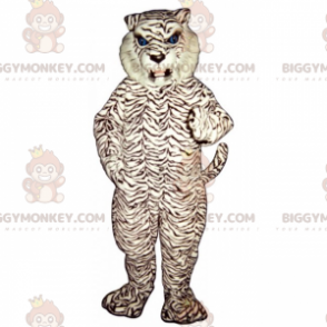 Costume de mascotte BIGGYMONKEY™ de panthère blanche aux yeux