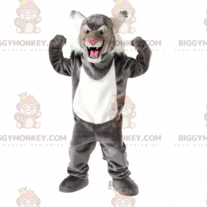 Gray and White Panther BIGGYMONKEY™ Mascot Costume –