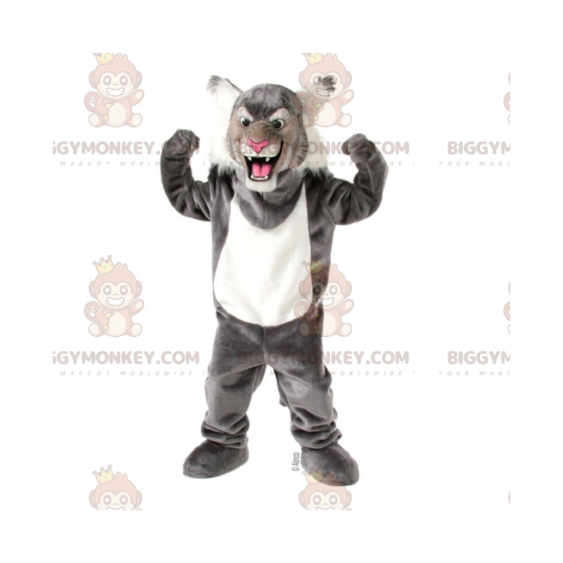 Gray and White Panther BIGGYMONKEY™ Mascot Costume -