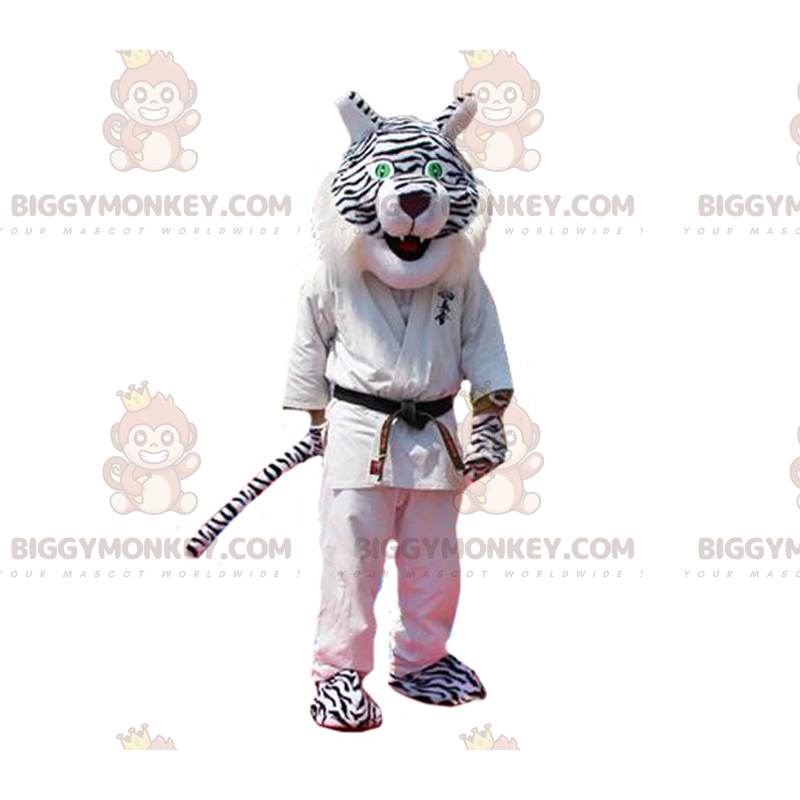 Costume de mascotte BIGGYMONKEY™ de panthère noir et blanc en