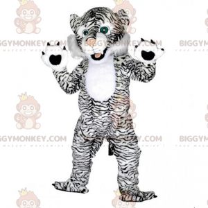 Costume de mascotte BIGGYMONKEY™ de panthère noir et blanche