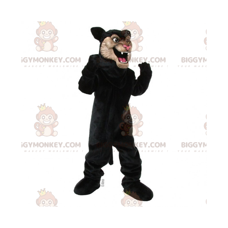 Costume de mascotte BIGGYMONKEY™ de panthère noire au visage