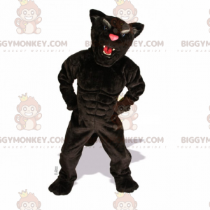 BIGGYMONKEY™ Pink Nosed Black Panther-mascottekostuum -