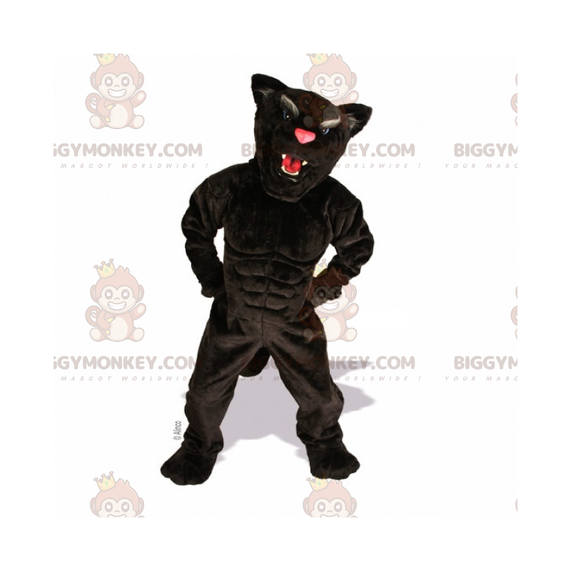 BIGGYMONKEY™ Pink Nosed Black Panther Maskotdräkt - BiggyMonkey