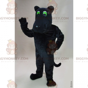 BIGGYMONKEY™ Costume mascotte pantera nera dagli occhi verdi -