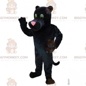 BIGGYMONKEY™ maskottiasu, musta pantteri vaaleanpunaisella