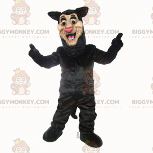Costume de mascotte BIGGYMONKEY™ de panthère noire souriante -