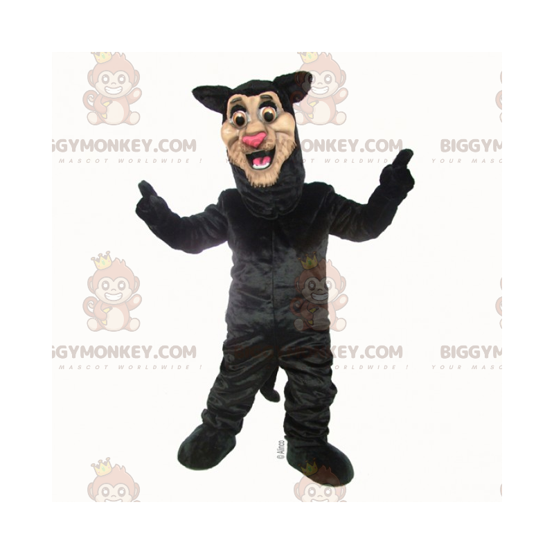Costume da mascotte BIGGYMONKEY™ da pantera nera sorridente -
