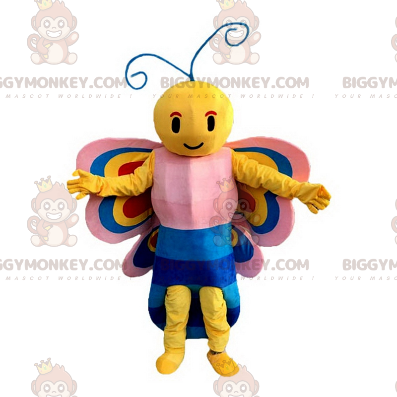 Disfraz de mascota BIGGYMONKEY™ de mariposa sonriente -