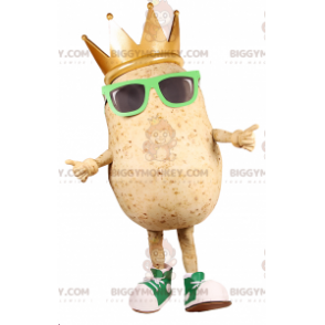 Στολή μασκότ πατάτας BIGGYMONKEY™ με γυαλιά ηλίου και βασιλικό