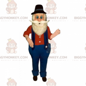 Costume de mascotte BIGGYMONKEY™ de paysan en salopette -