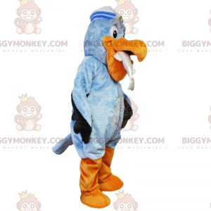 BIGGYMONKEY™ Costume da mascotte di pellicano marino con pesce