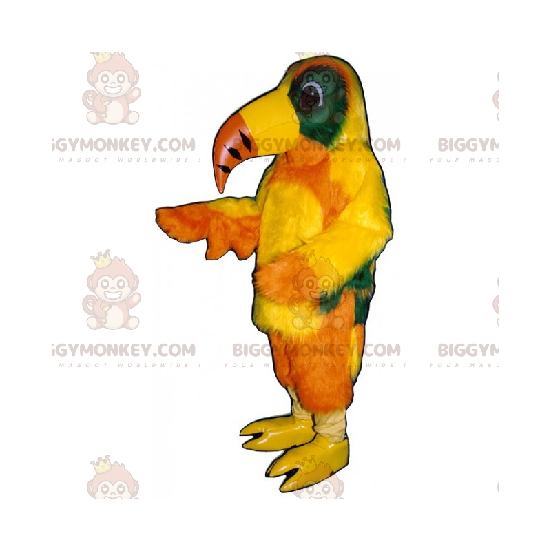 BIGGYMONKEY™ Costume mascotte pappagallo dal becco lungo giallo