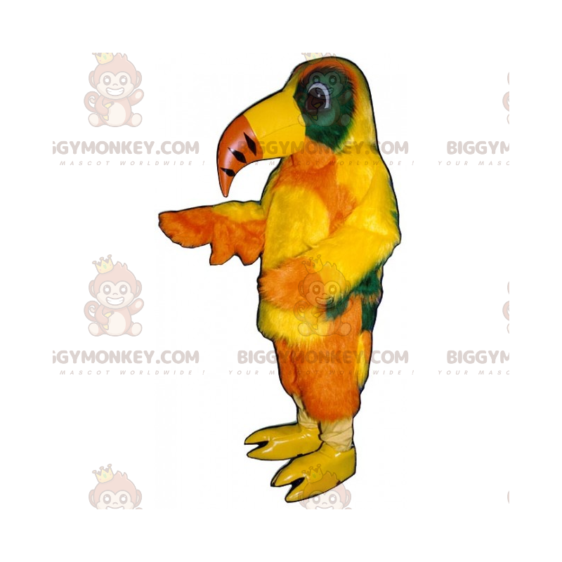 BIGGYMONKEY™ Gelber Langschnabel-Papagei-Maskottchen-Kostüm -