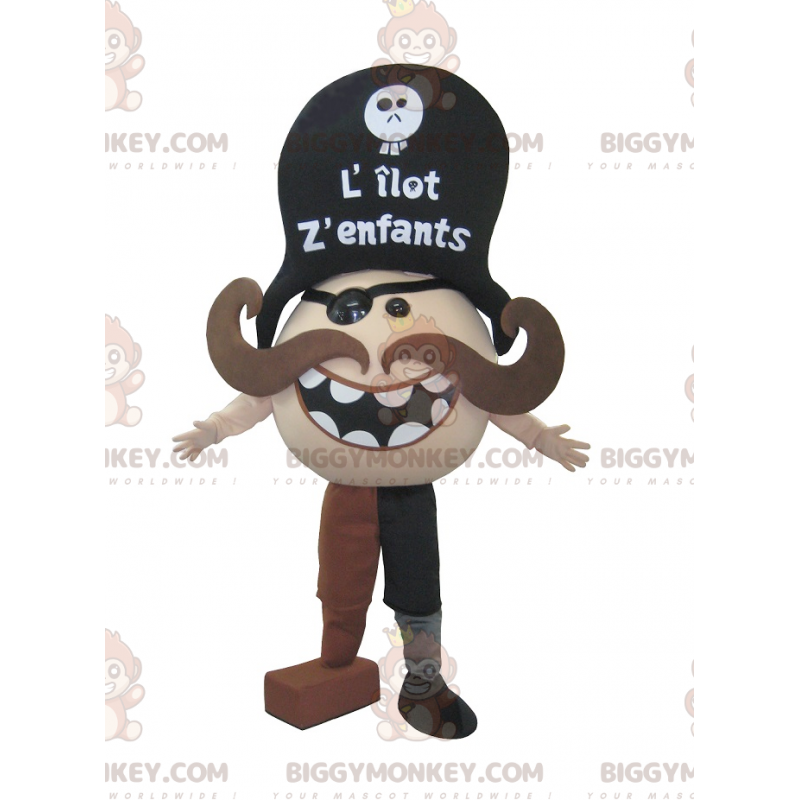 BIGGYMONKEY™-mascottekostuum met besnorde piraat -