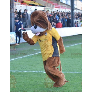 Brown Dog BIGGYMONKEY™ Mascot Costume With Yellow T-Shirt –