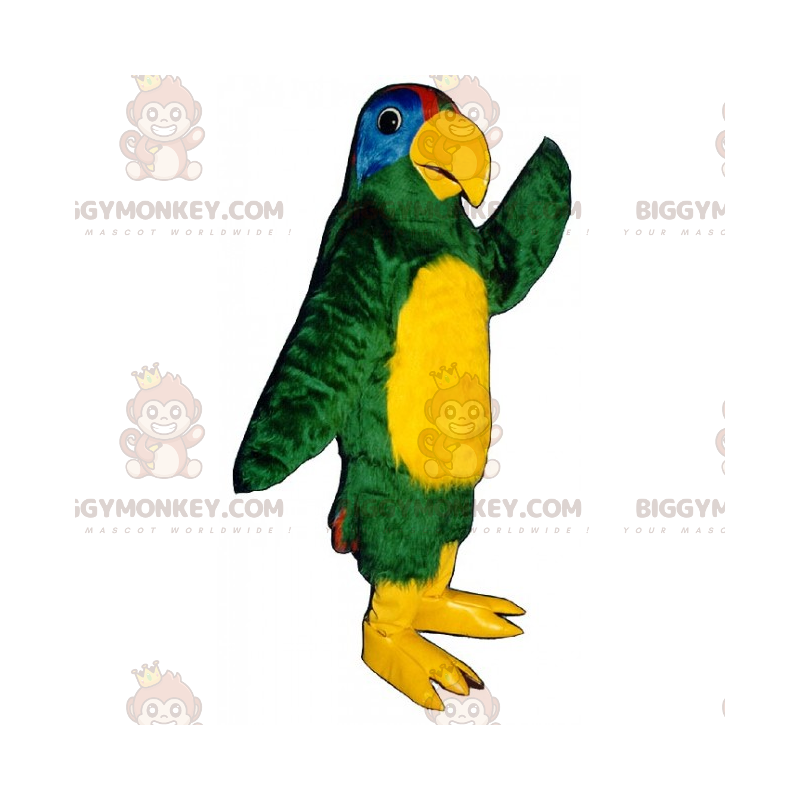 Traje de mascote de papagaio de barriga amarela BIGGYMONKEY™ –