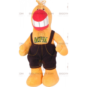 Costume de mascotte BIGGYMONKEY™ de perroquet en salopette -