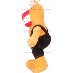 Costume de mascotte BIGGYMONKEY™ de perroquet en salopette -