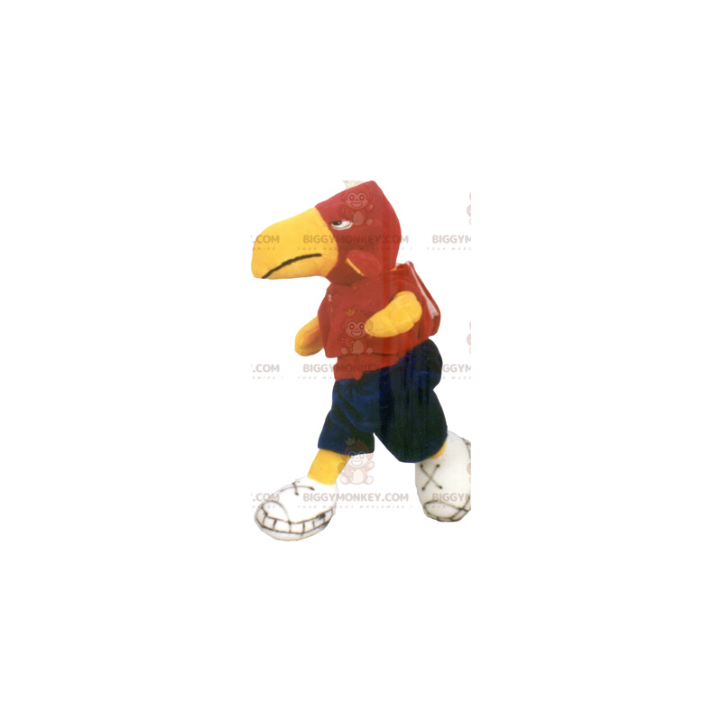 Papagei BIGGYMONKEY™ Maskottchenkostüm in Sportbekleidung -