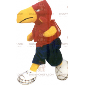 Papagei BIGGYMONKEY™ Maskottchenkostüm in Sportbekleidung -