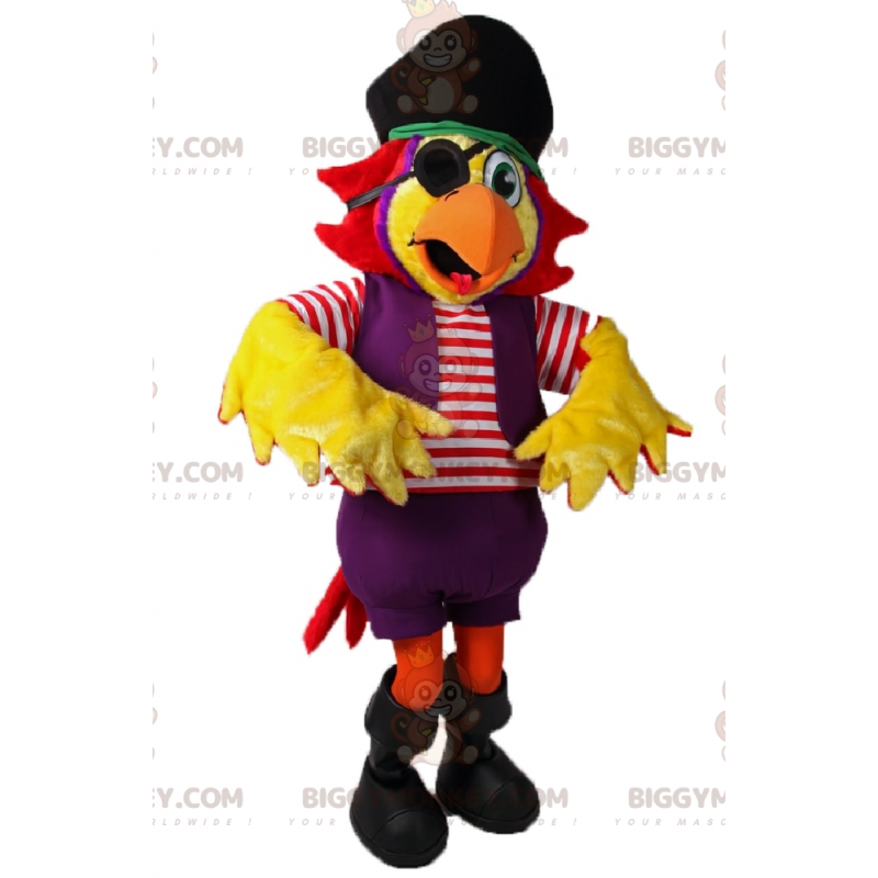 BIGGYMONKEY™ mascottekostuum papegaai in piratenoutfit -