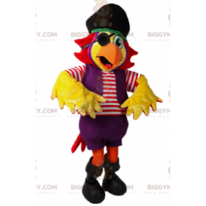 BIGGYMONKEY™ mascottekostuum papegaai in piratenoutfit -