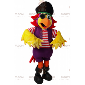 Kostium maskotki BIGGYMONKEY™, papuga w stroju pirata -