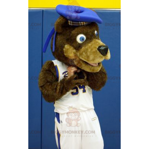 Disfraz de mascota de oso pardo BIGGYMONKEY™ en ropa deportiva