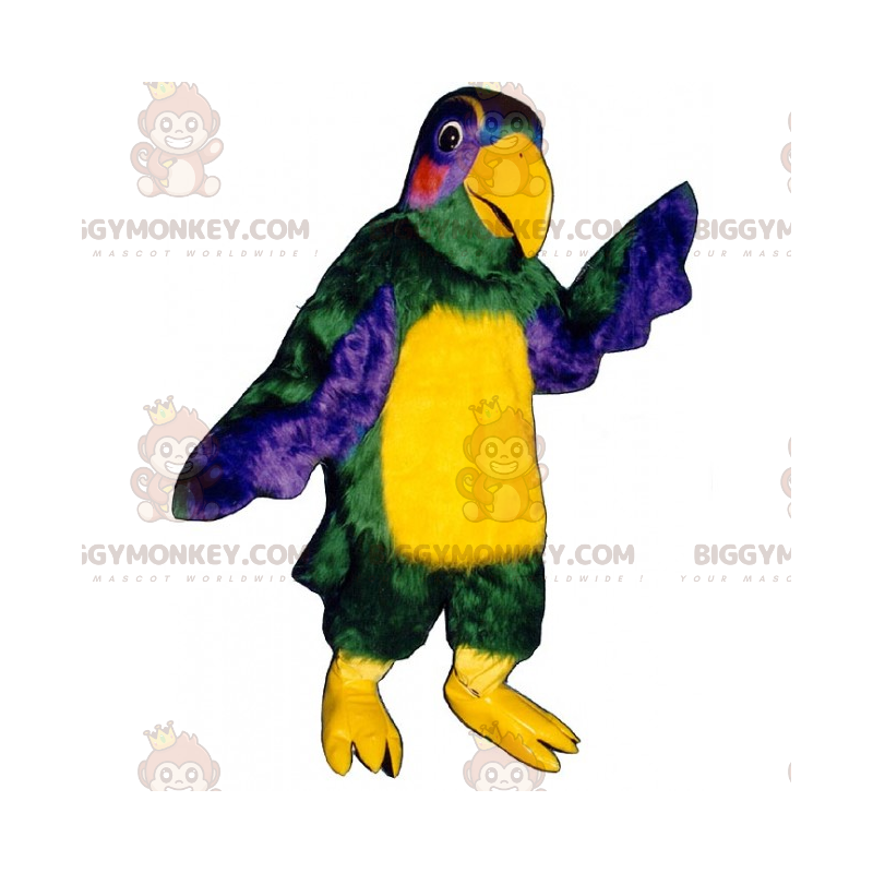 Costume de mascotte BIGGYMONKEY™ de perroquet multicolore -