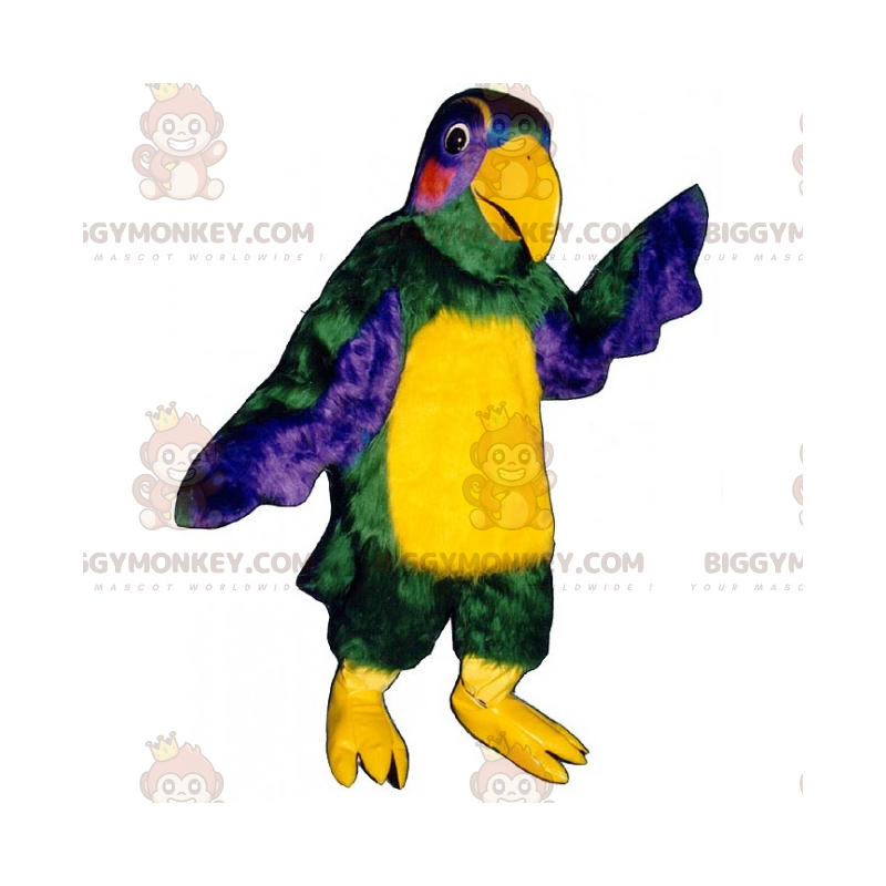 Mehrfarbiges Papagei BIGGYMONKEY™ Maskottchen-Kostüm -