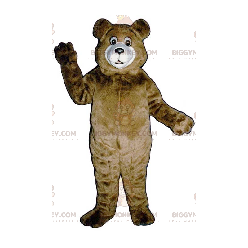 Costume de mascotte BIGGYMONKEY™ de gros ours brun et blanc