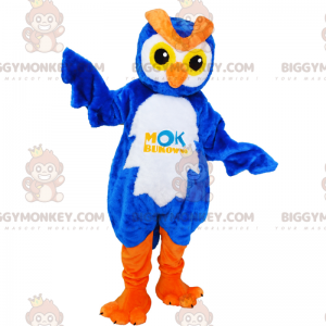 Traje de mascote de personagem BIGGYMONKEY™ - Coruja Azul