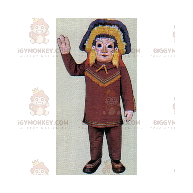 Charakter BIGGYMONKEY™ Maskottchenkostüm - Indianer -